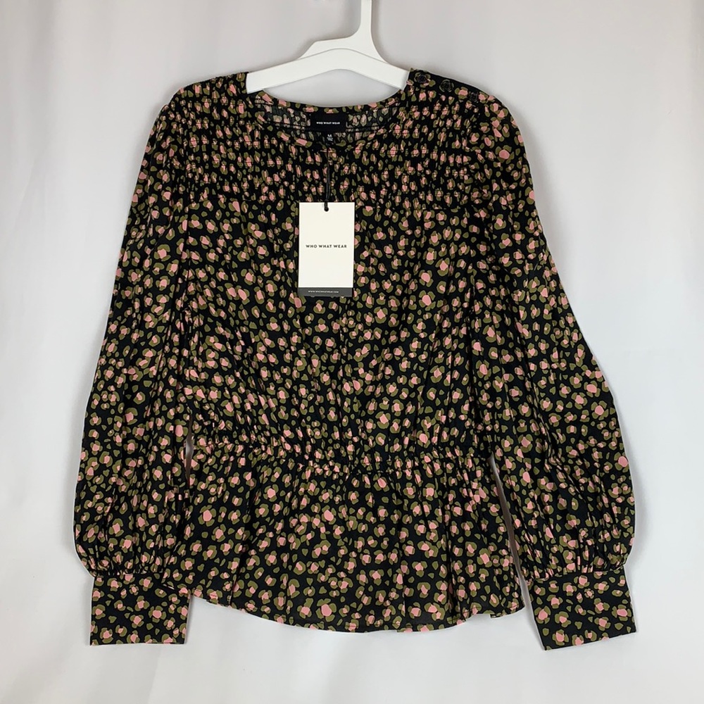 Who What Wear Guilded Spots Pullover Blouse